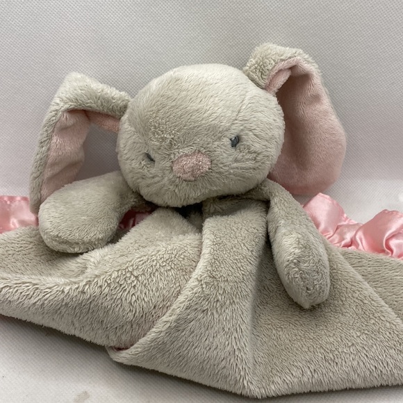 Baby Ganz Brighton Mini Blankie Grey Bunny Lovey Snuggler Security Blanket - Picture 11 of 11